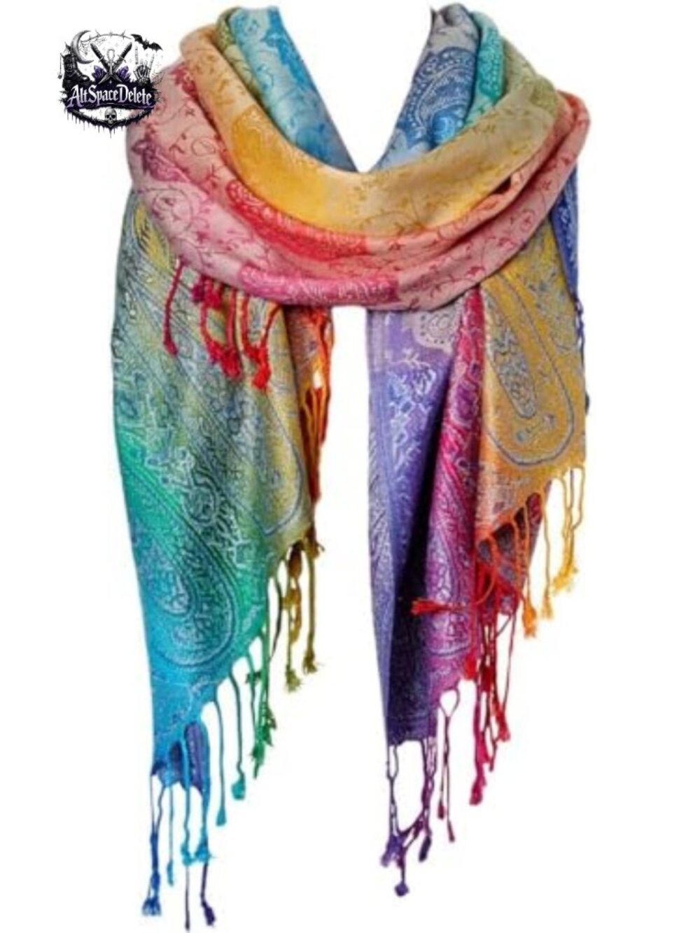 Cotton Blend Jacquard Soft Scarf Shawl Fringed Edges Lightweight Travel Wrap